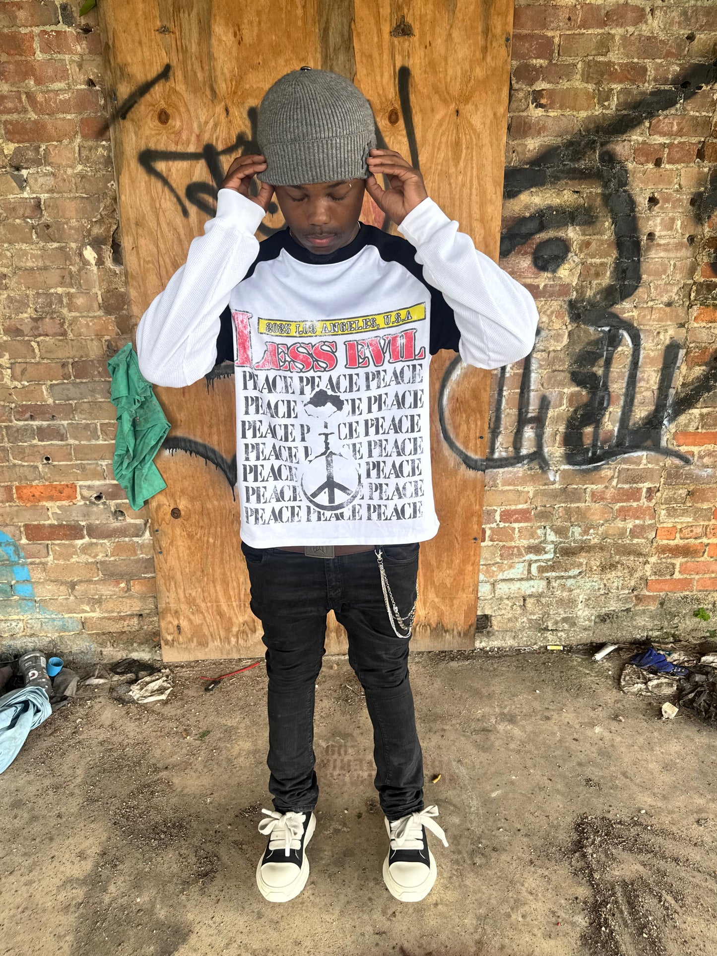 PEACE DOUBLE LAYER TEE
