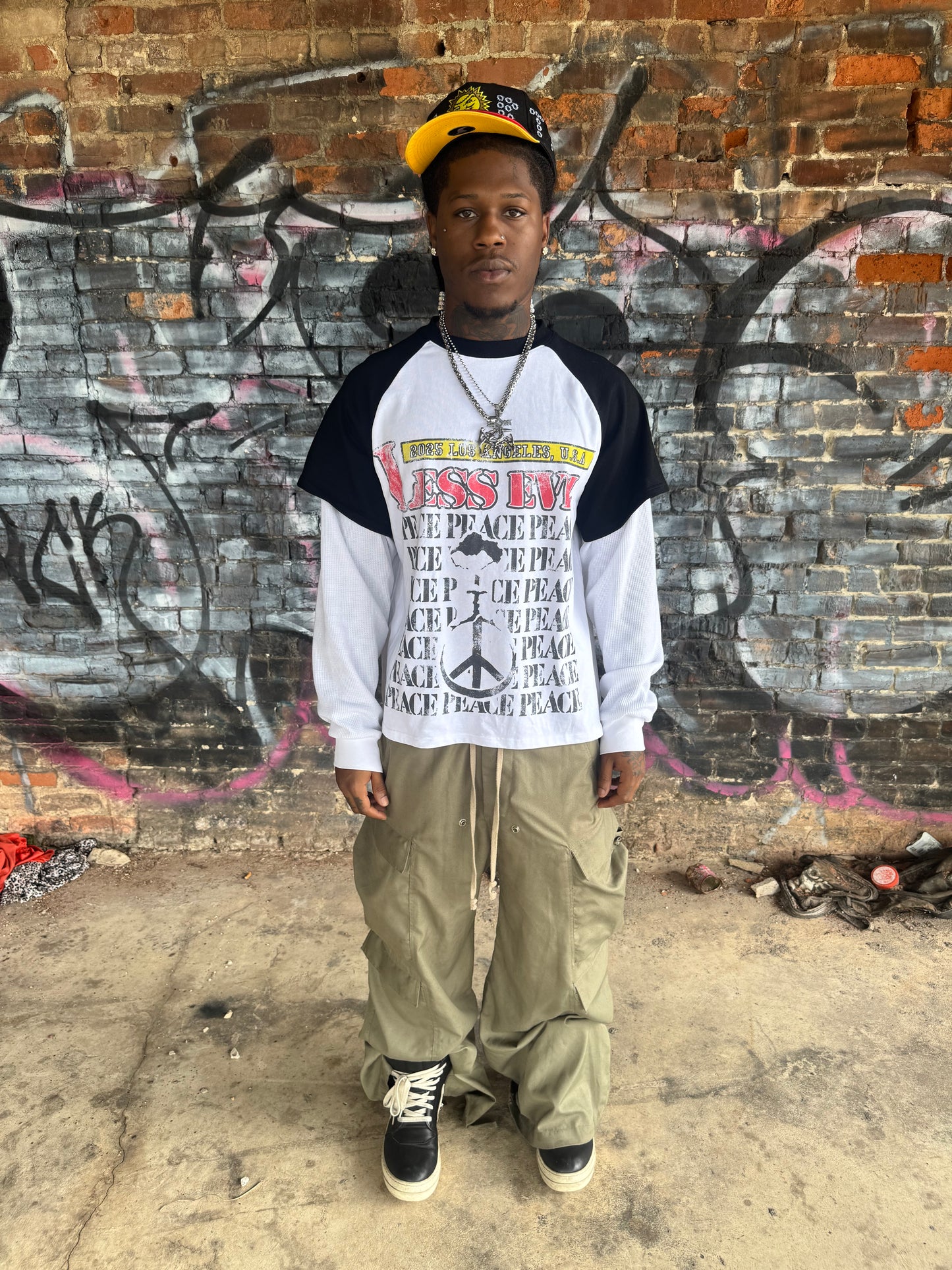 PEACE DOUBLE LAYER TEE
