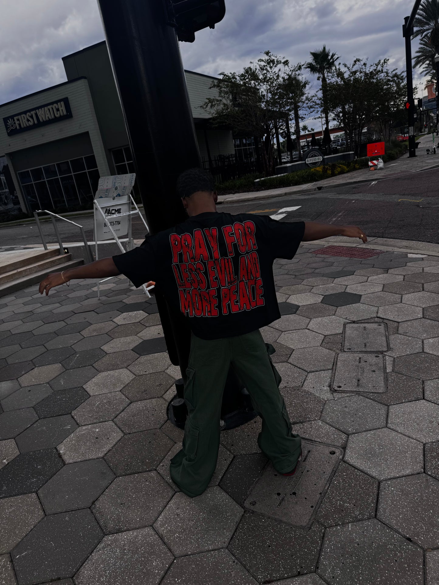 BLACK AND RED “PRAY FOR PEACE”